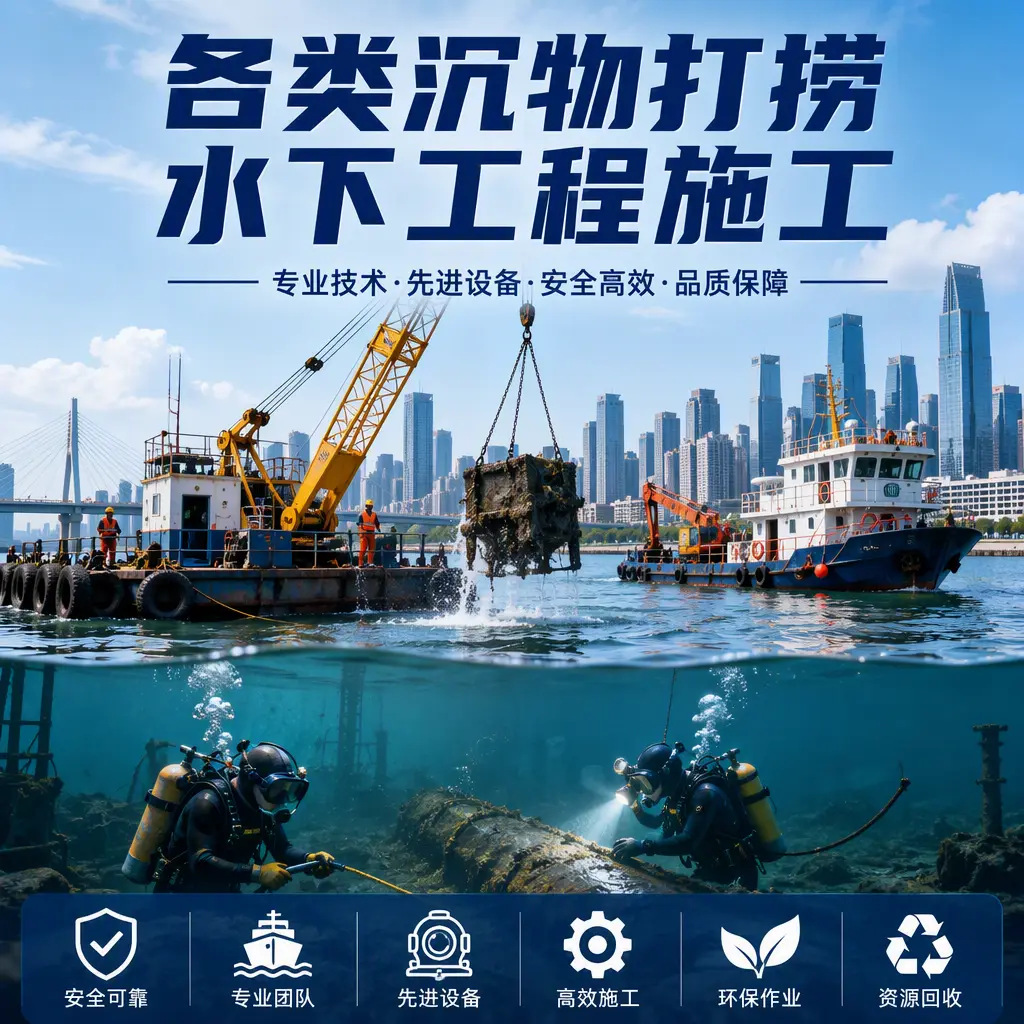 大东各类沉物打捞，水下工程施工